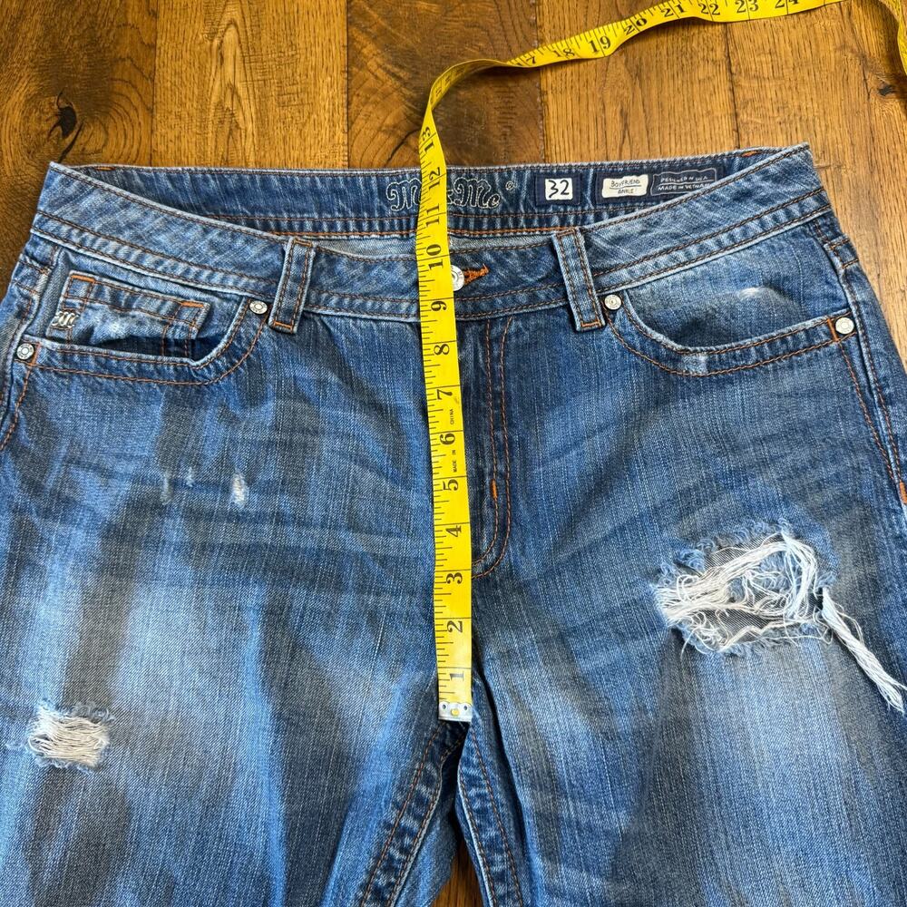 Miss Me Boyfriend Ankle Jeans Womens Sz 32x28 Distressed Mid Rise JB5151A269 - Picture 4 of 7